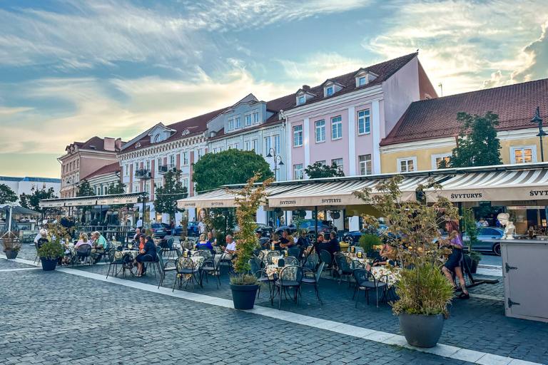 street patios in a square in Vilnius