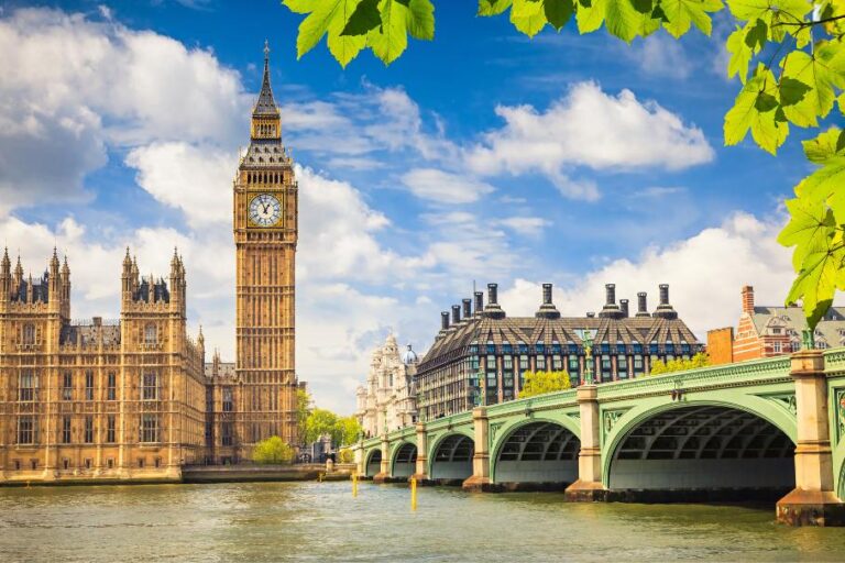 View of the Big Ben across the river