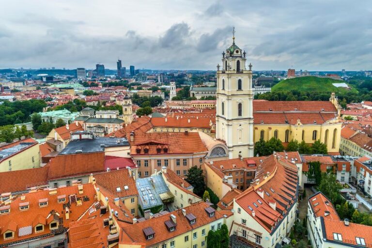 Vilnius city break old town birds view