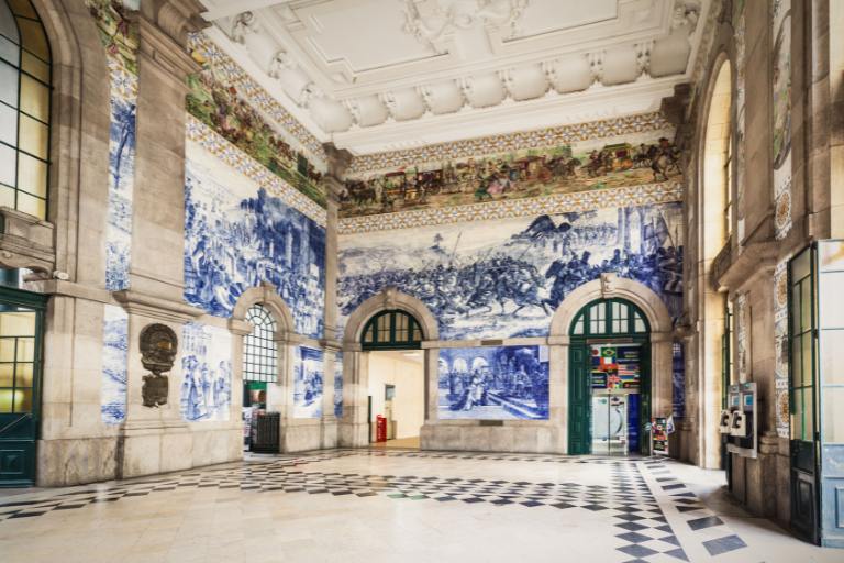 Inside of the Sao Bento Railway Station