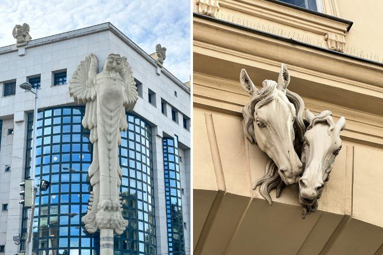 buildings in Vienna with animal heads