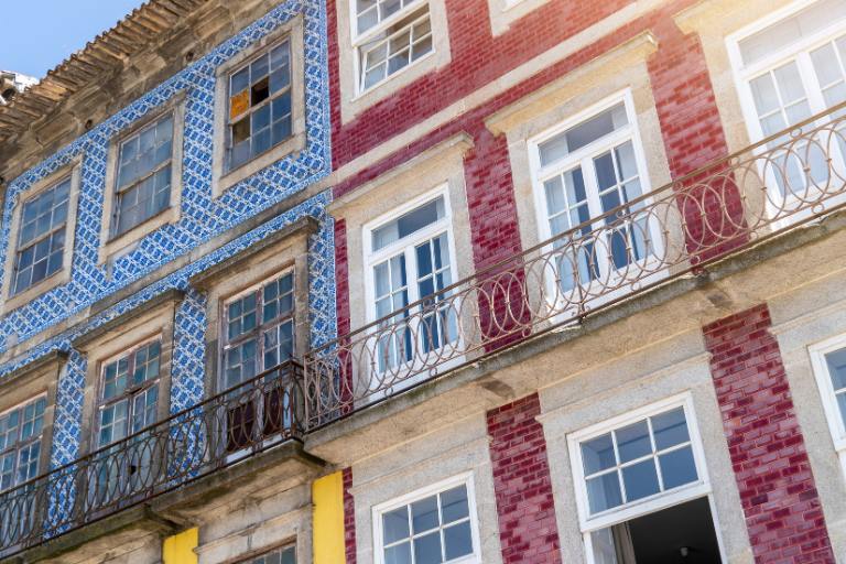 Building facades in Porto