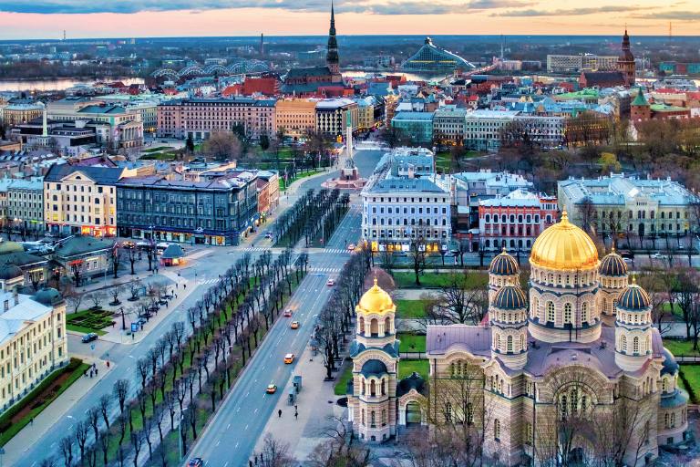 arial view of riga