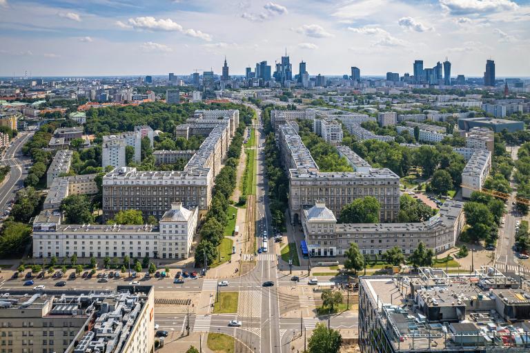 aerial view of warsaw