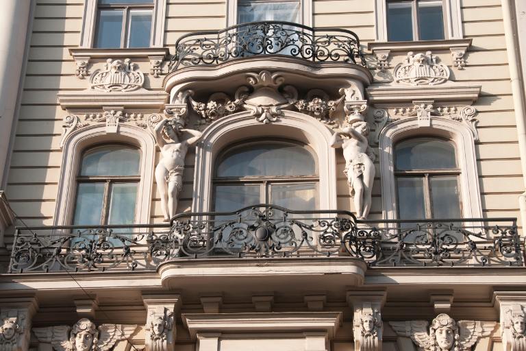 balconies with art nouveau details