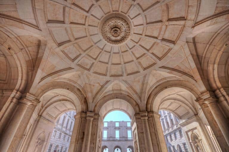 arched entryway in ajuda palace lisbon