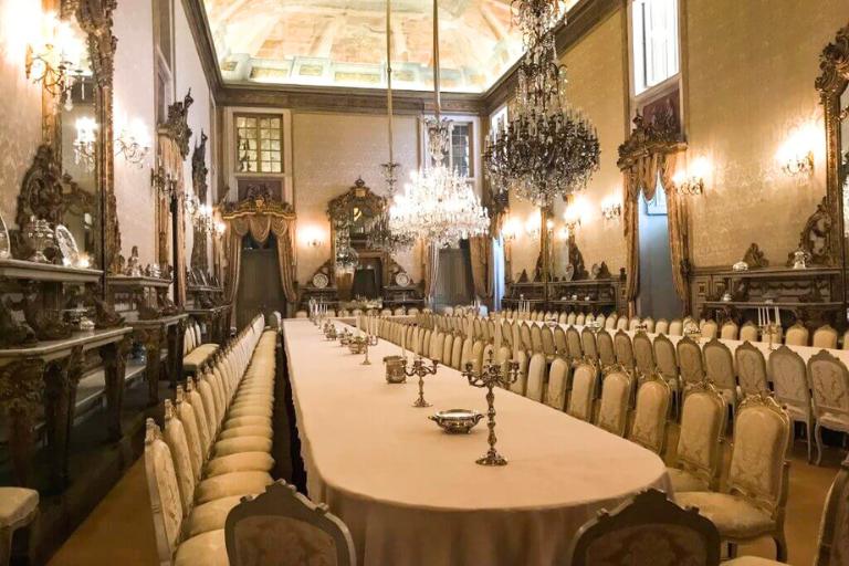 opulent dining room at ajuda palace