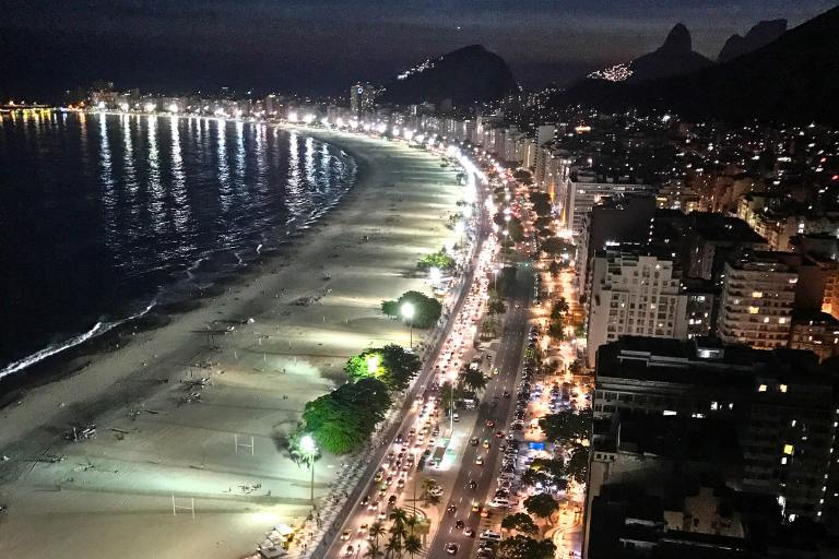 Copacabana beach at night