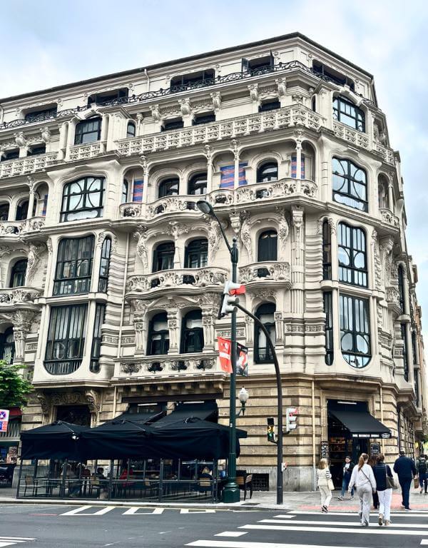 art nouveau building in bilbao