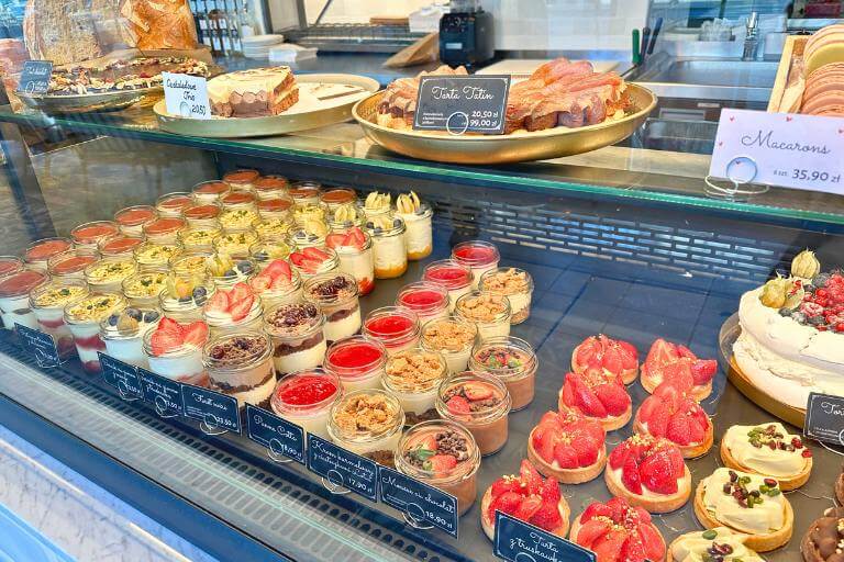 sweets in a coffee shop warsaw