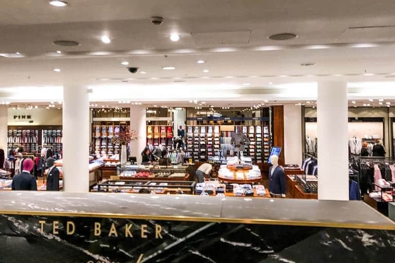 menswear section selfridges