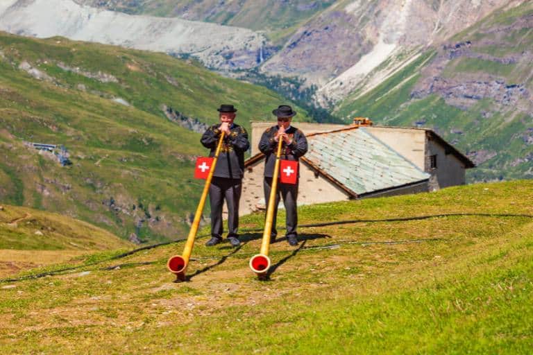 Swiss Alphorn Blowers