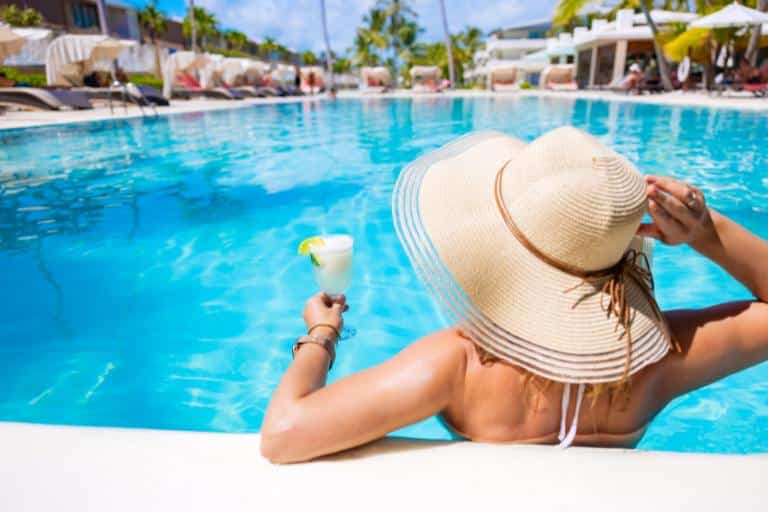 drinks by the pool